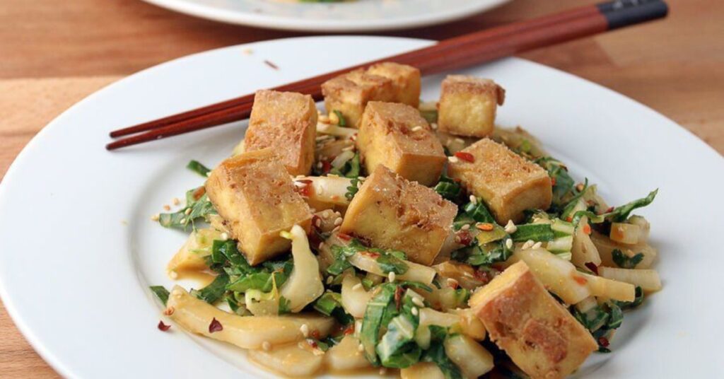 Garlic Eggplant Crispy Tofu