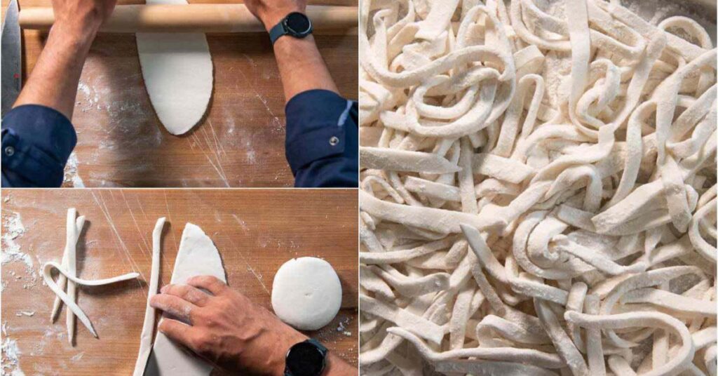 Making the Noodles for Khao Piak